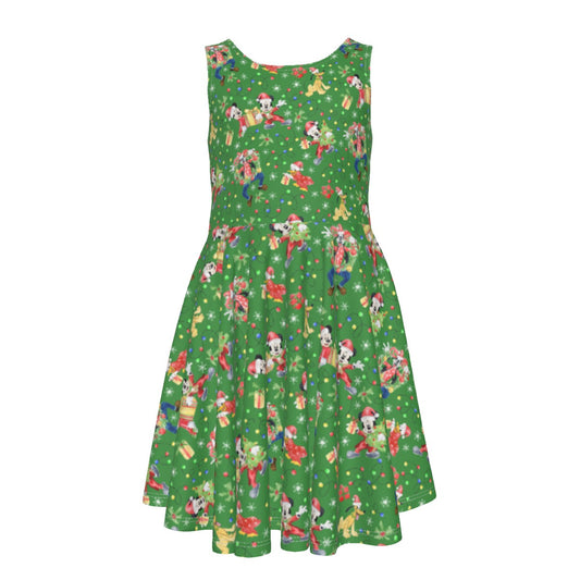 Mouse & Friends Christmas Cheermas - Kid's Sleeveless Skater Dress