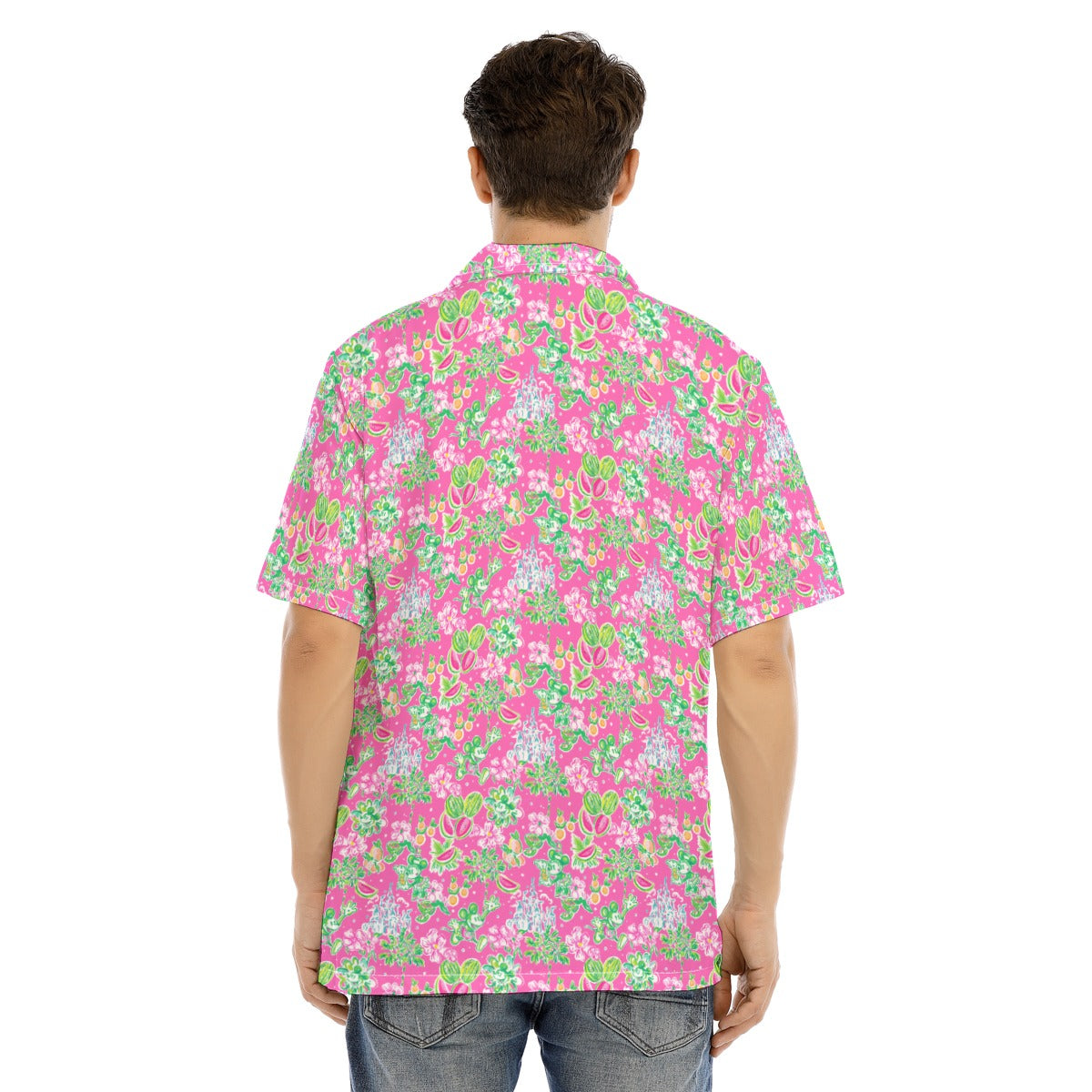 Bright Tropical Vibes - Watermelon Mouse Duo - Men's Hawaiian Button Up Shirt