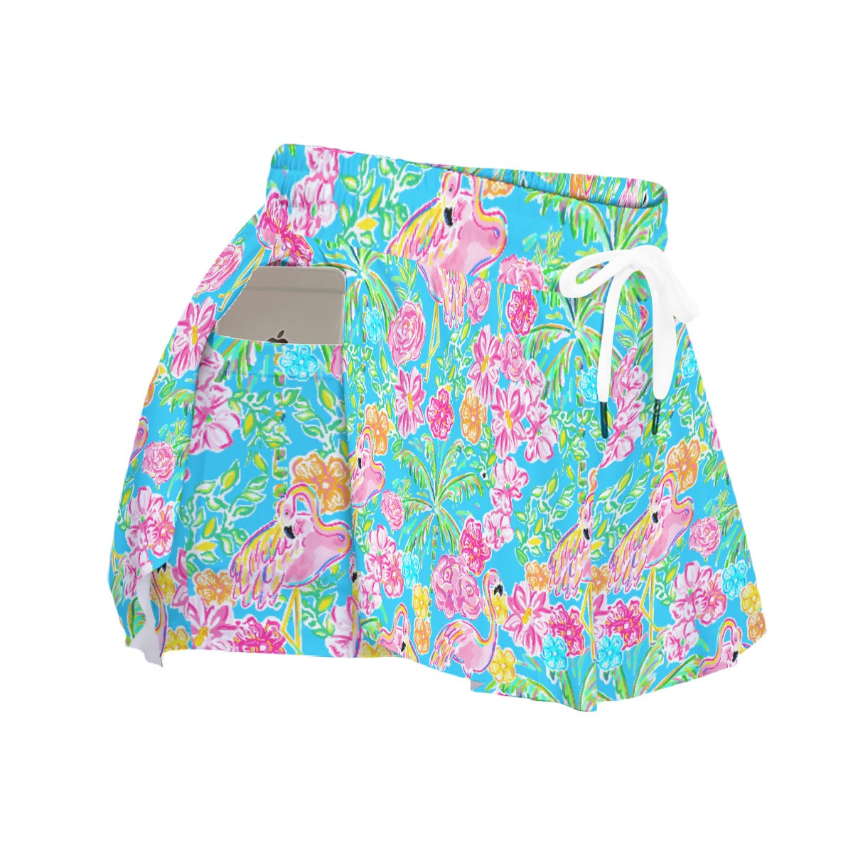 Flamingo Fiesta - Women's Flowy Pocket Shorts