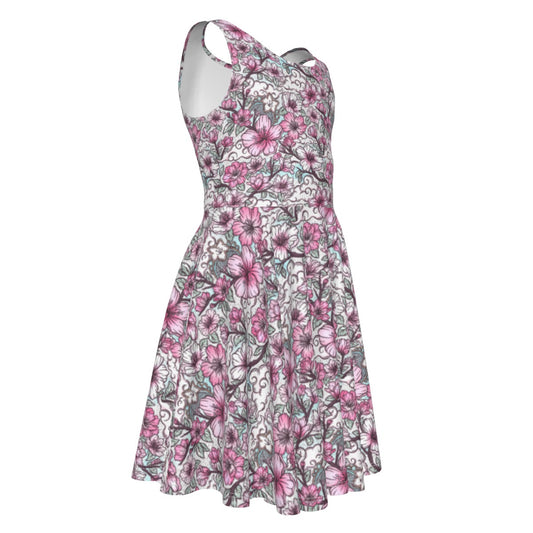 Fairytale Florals - Mulan Inspired - Kid's Sleeveless Skater Dress