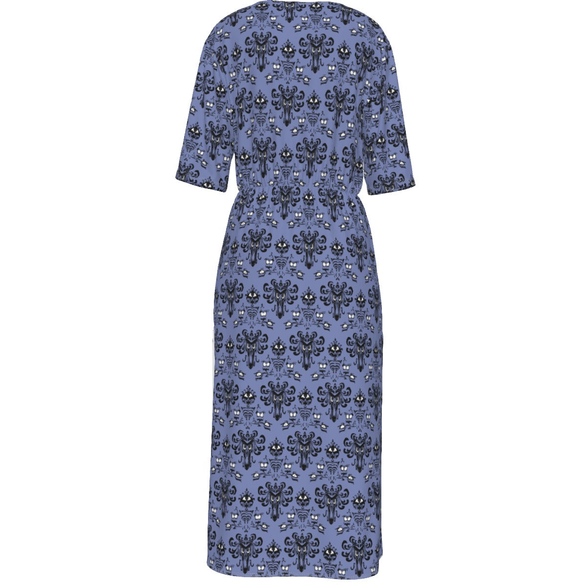 Spooky Mansion Wallpaper - Women’s V-Neck Wrap Midi Dress