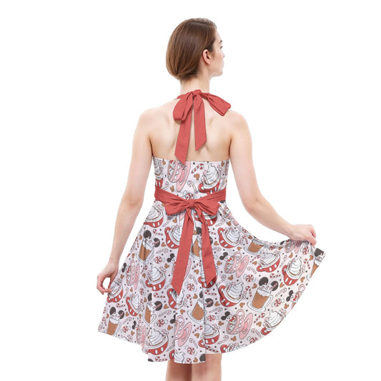 Magic Mouse Hot Chocolate - Women's Halter Vintage Pocket Dress