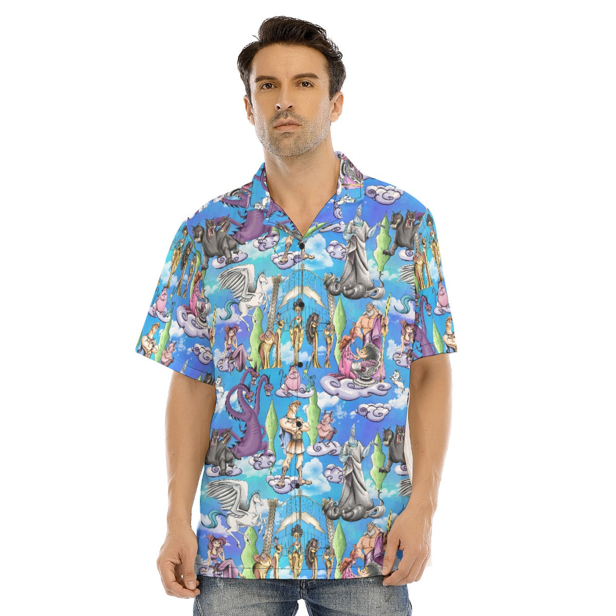 Mythic Hero Chaos Clouds - Men's Hawaiian Button Up Shirt