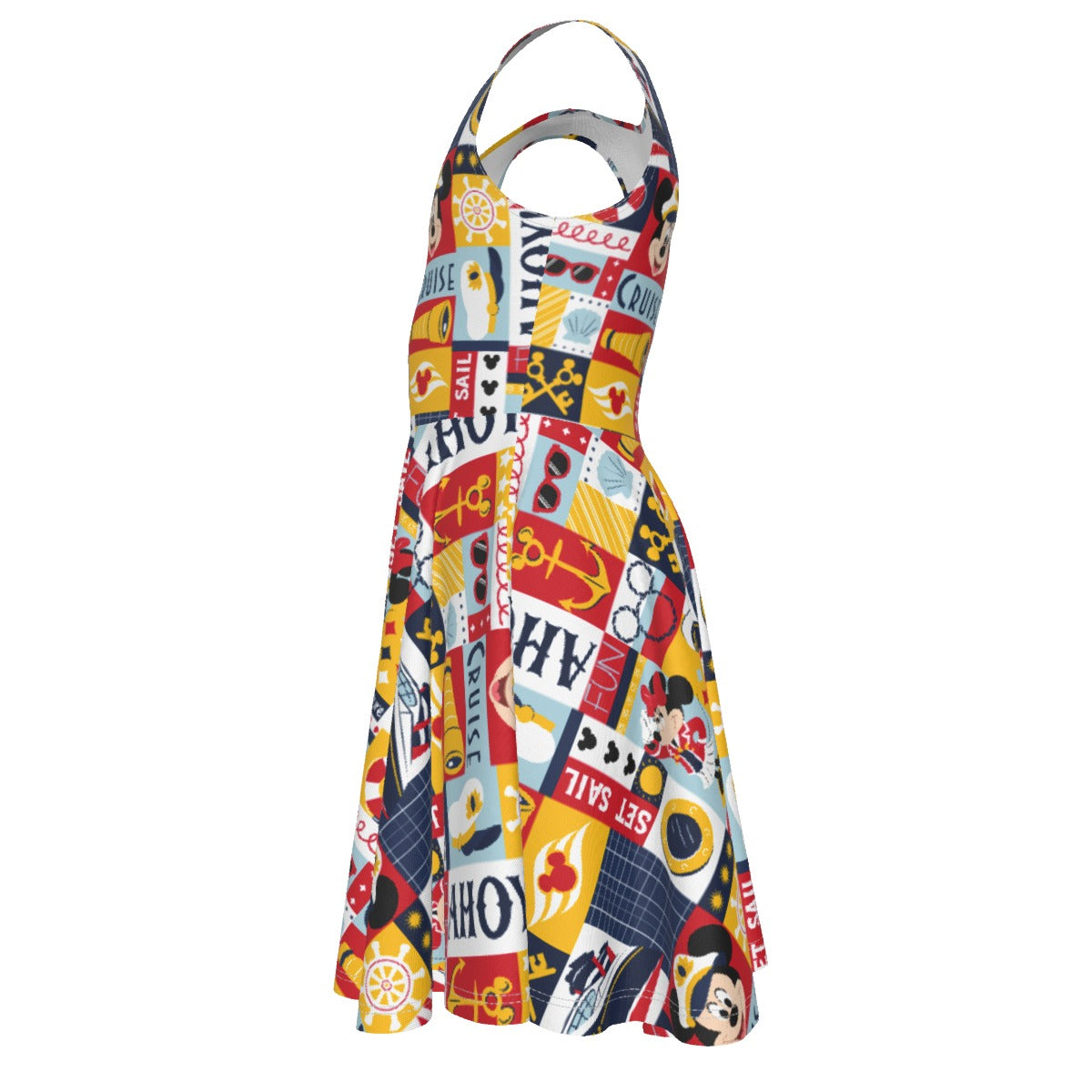 Nautical Cruise Patchwork - Kid's Sleeveless Skater Dress
