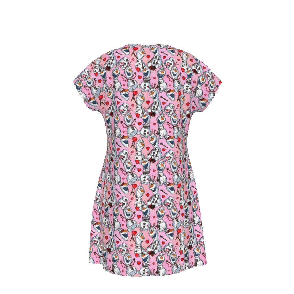 Sketched Snowman Valentine’s Day - Women's T-Shirt Dress