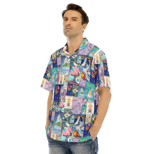 Vintage Fantasy Ride Posters - Men's Hawaiian Button Up Shirt