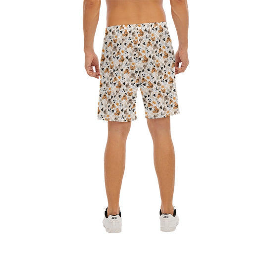 Checkered Halloween Ghosts & Pumpkins - Men’s Pocket Beach Shorts