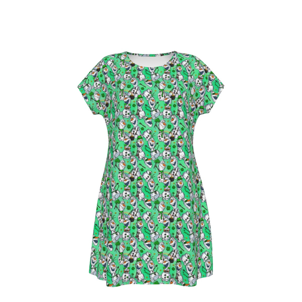 Sketched Snowman St. Patrick’s Day - Women's T-Shirt Dress