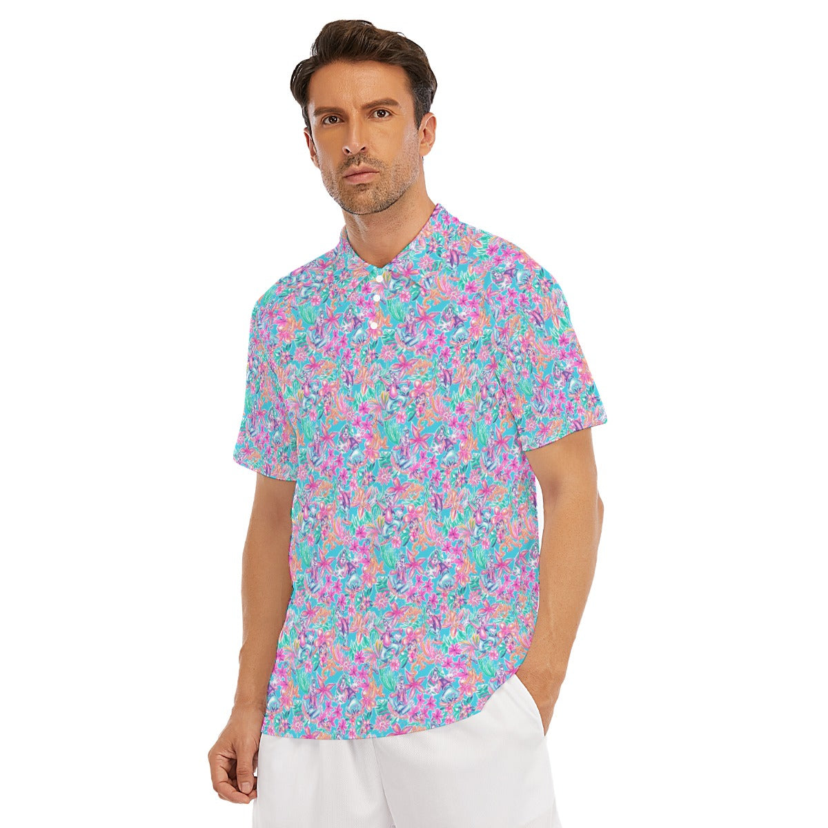 Tropical Bloom Fiesta - Playful Duo - Men's Polo Shirt