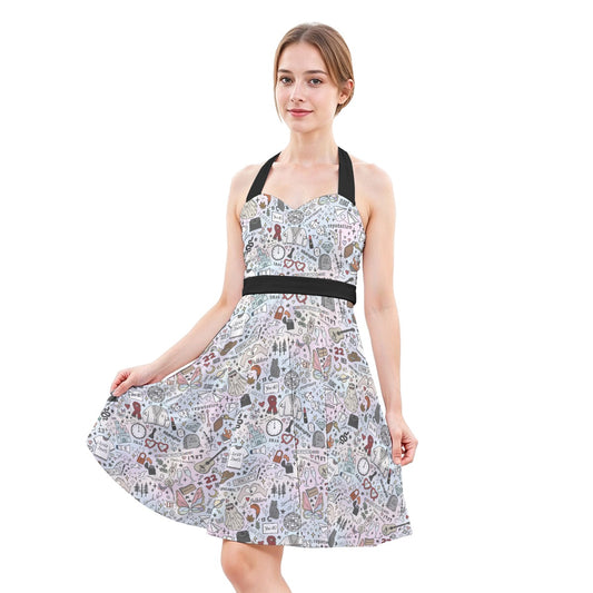 Every Era Collage - Women's Halter Vintage Pocket Dress