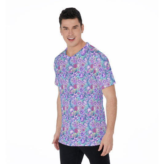 Fairytale Florals – Mermaid Princess - Men's Short Sleeve T-Shirt