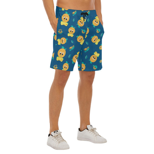 Cheerful Citrus Bird - Men’s Pocket Beach Shorts