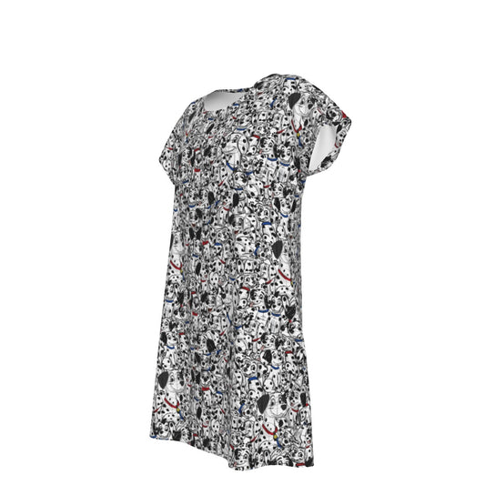 Sketchy Spotted Puppies - Women's T-Shirt Dress