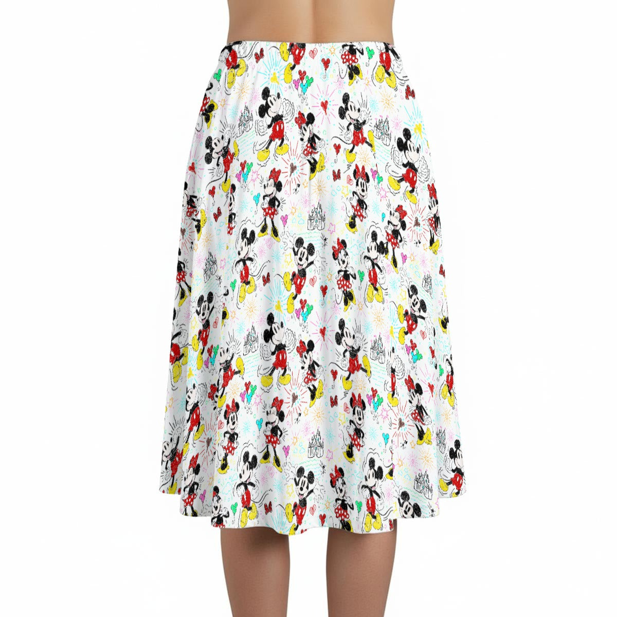 Doodle Mouse Magic - Women’s Pocket Midi Skirt