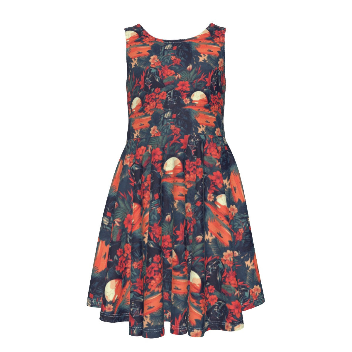 Tropical Dark Side Escape - Kid's Sleeveless Skater Dress