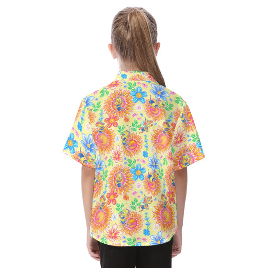 Buzzing Garden Buddy - Kid's Hawaiian Button Up Shirt