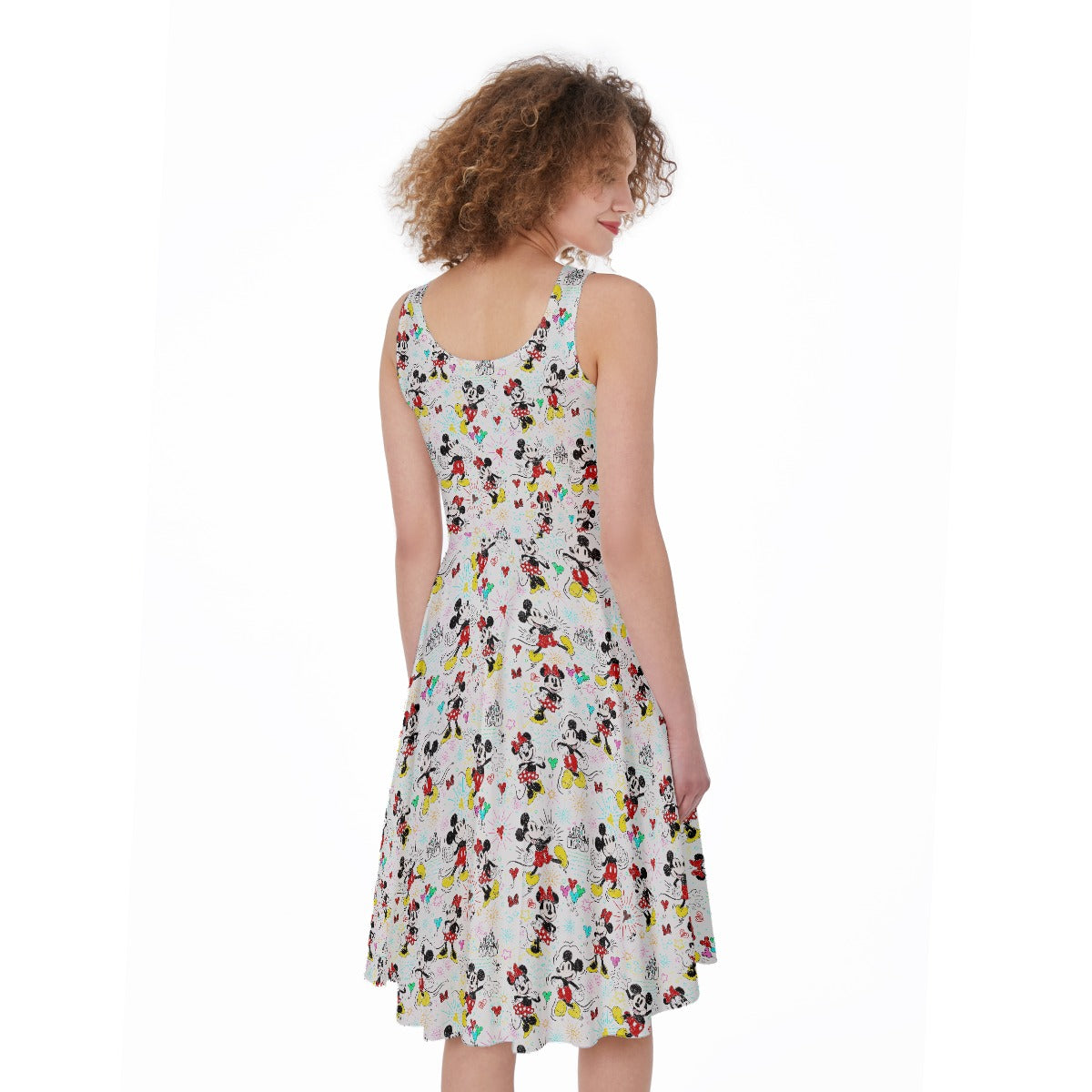 Doodle Mouse Magic - Pocket Midi Skater Dress