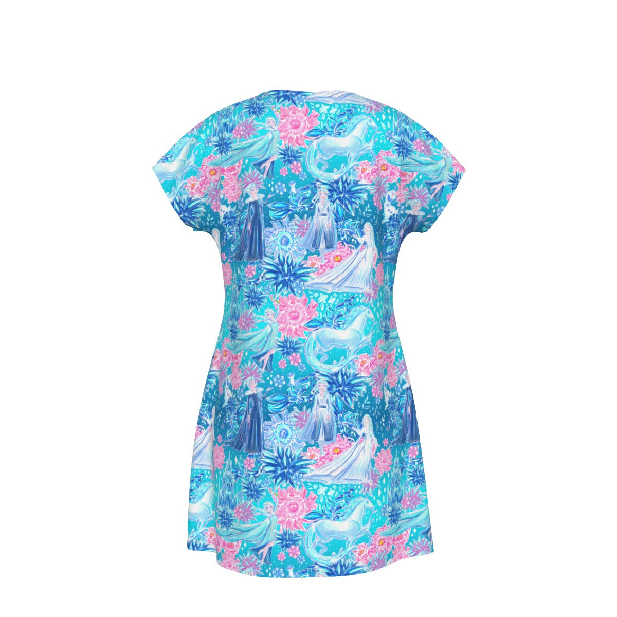 Ice Queen Frosted Florals - Women's T-Shirt Dress