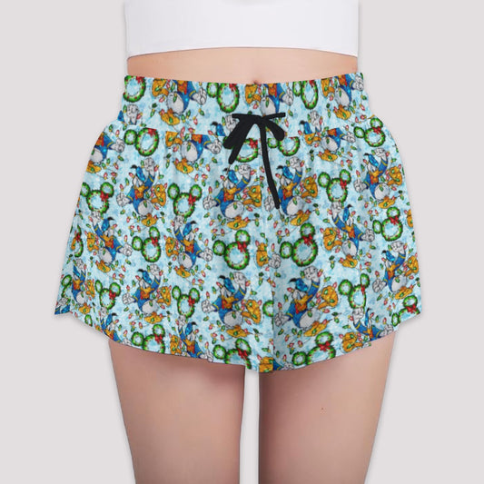Duck’s Holiday Lights Tangleghts - Girls’ Flowy Pocket Shorts
