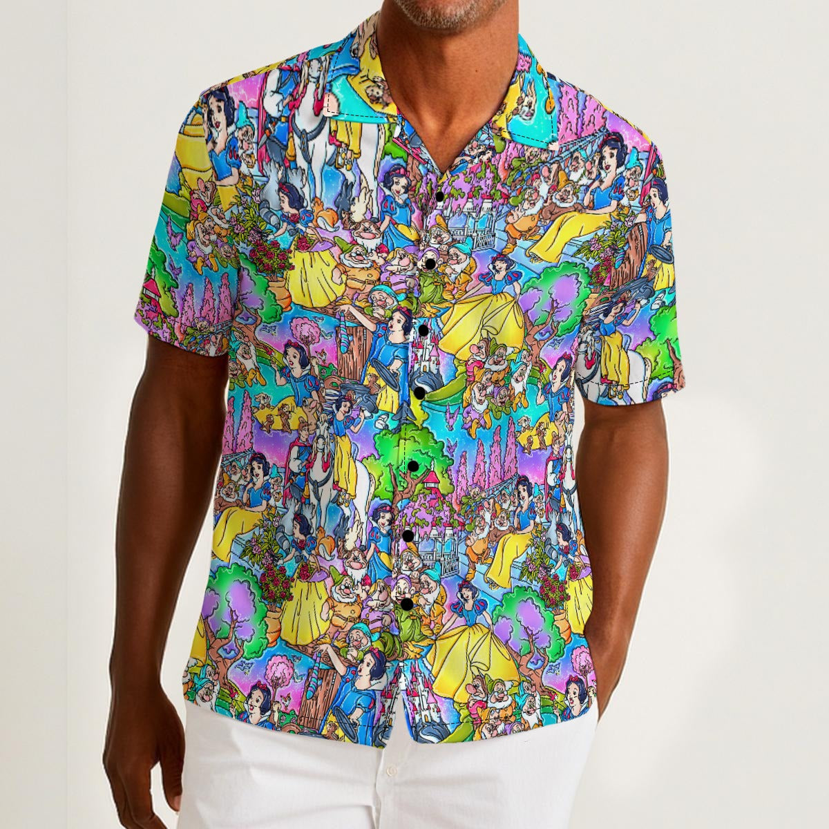 Fairest Princess Storybook Scenes - Men’s Cotton-Rich Button Up Shirt