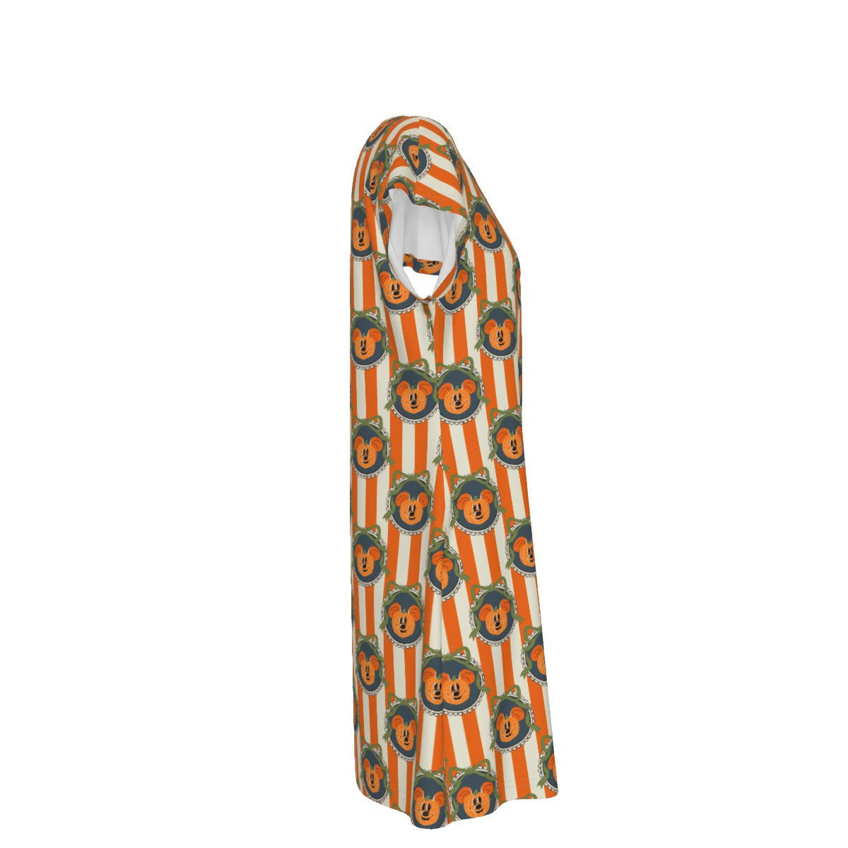 Pumpkin Cameo Stripes - Women's T-Shirt Dress