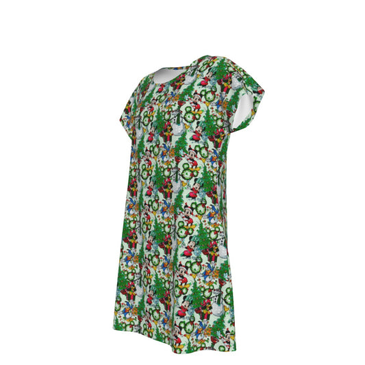 Mouse Friends Christmas Decorations - Women's T-Shirt Dress