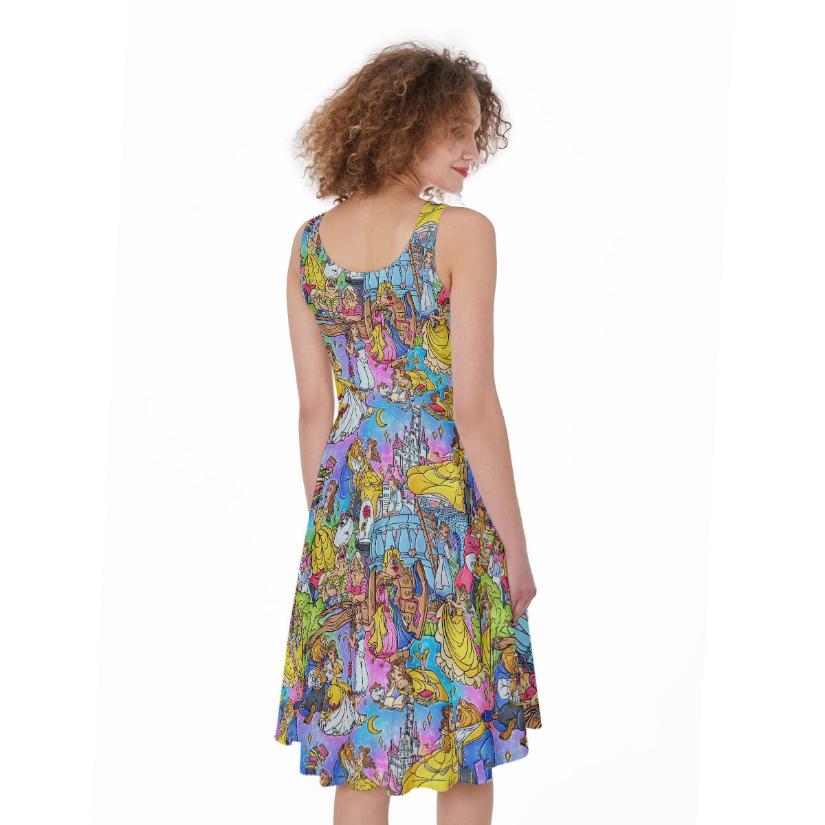 Enchanted Tale Storybook Scenes - Women’s Pocket Midi Skater Dress