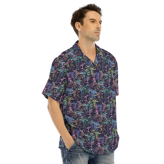Fireworks - Men's Hawaiian Button Up Shirt