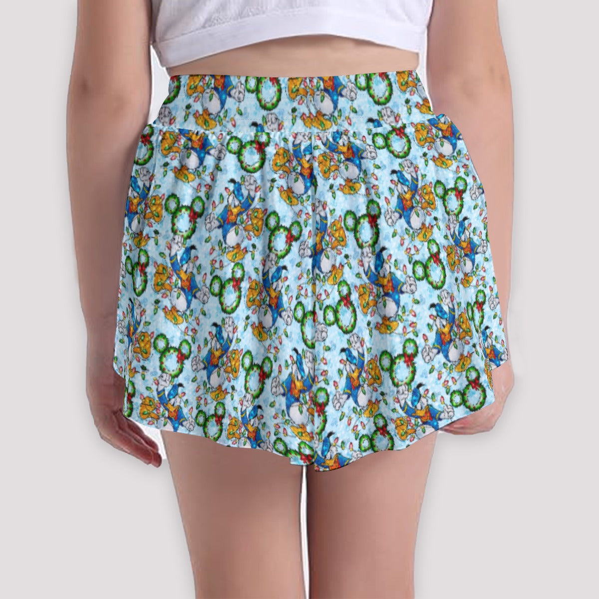 Duck’s Holiday Lights Tangleghts - Girls’ Flowy Pocket Shorts