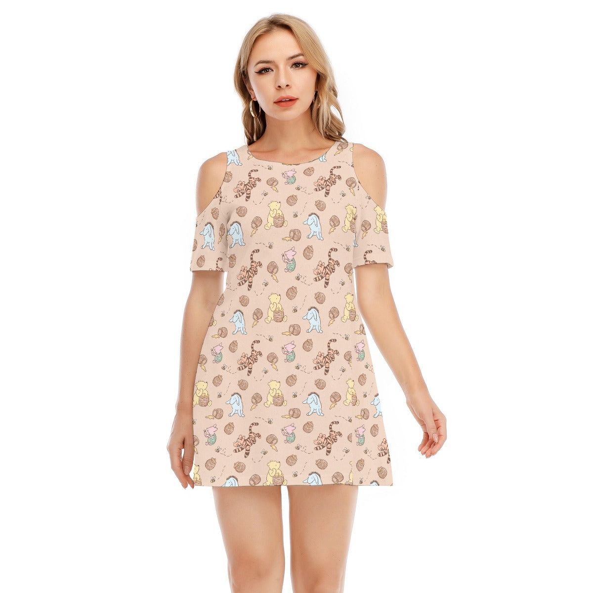 Honey Pot Daydreams - Women's Cold Shoulder Cotton Dress