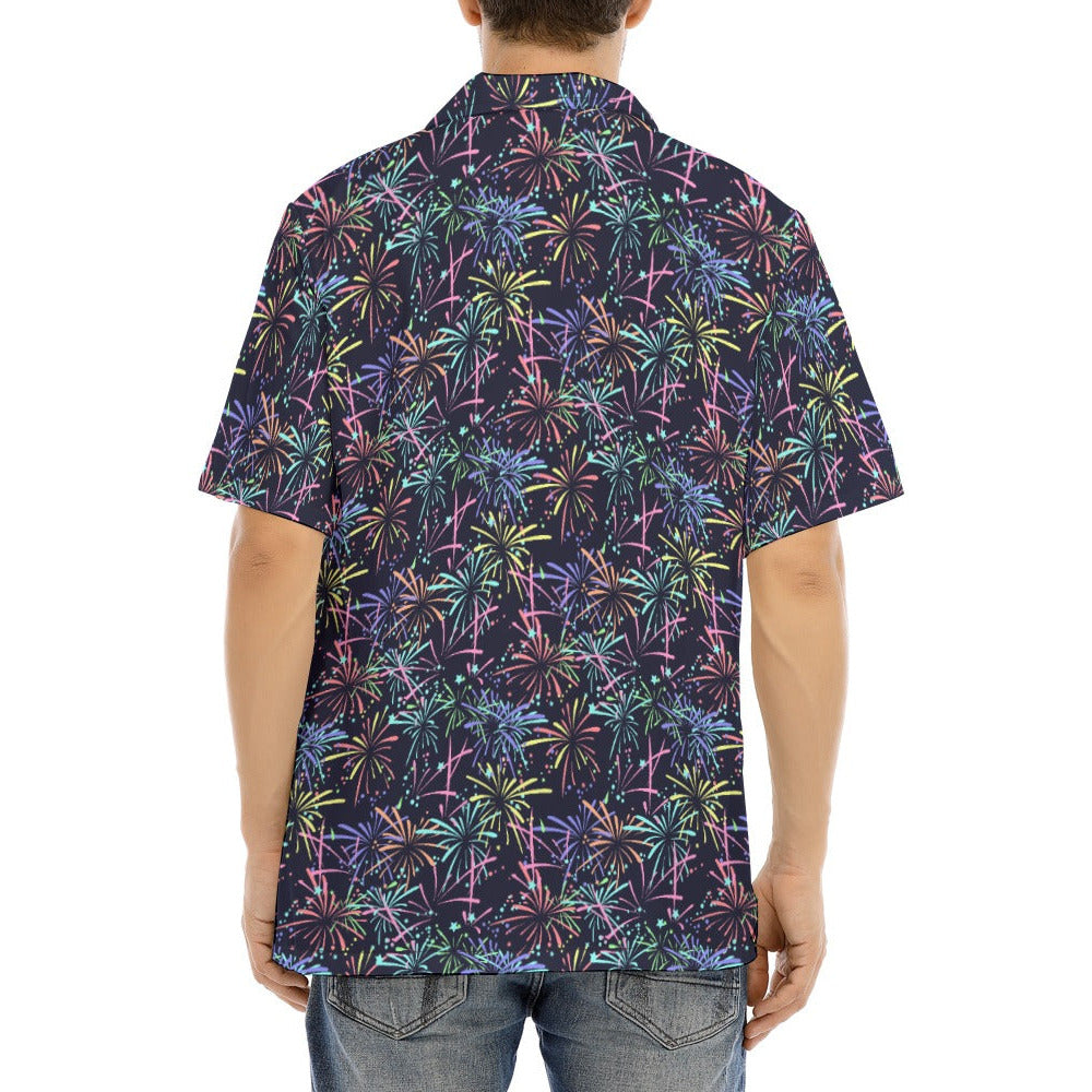 Fireworks - Men's Hawaiian Button Up Shirt