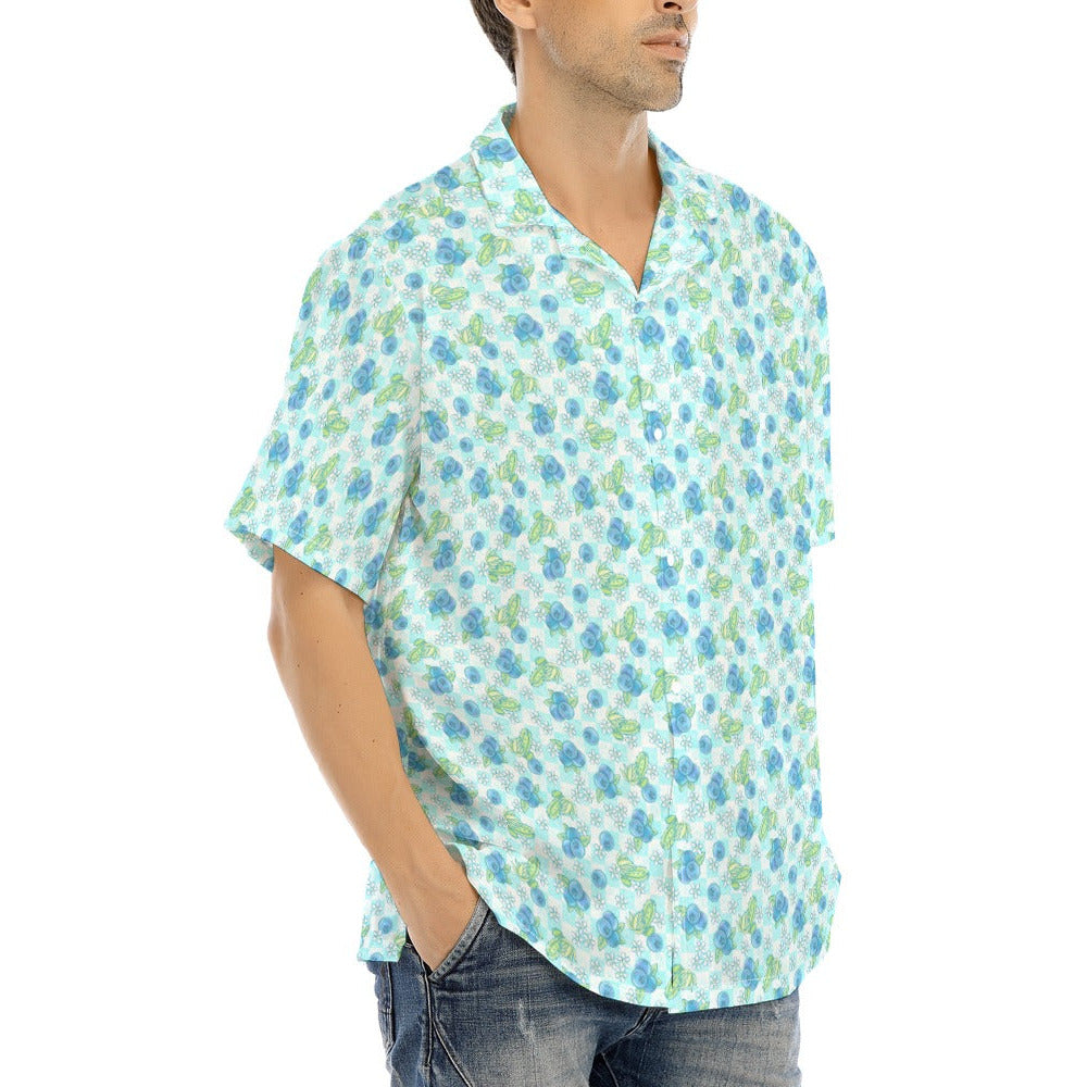 Summer Fruits - Blueberry - Men's Hawaiian Button Up Shirt