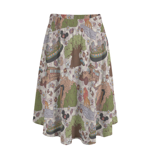 Hand Drawn AK - Women's Pocket Midi Skirt