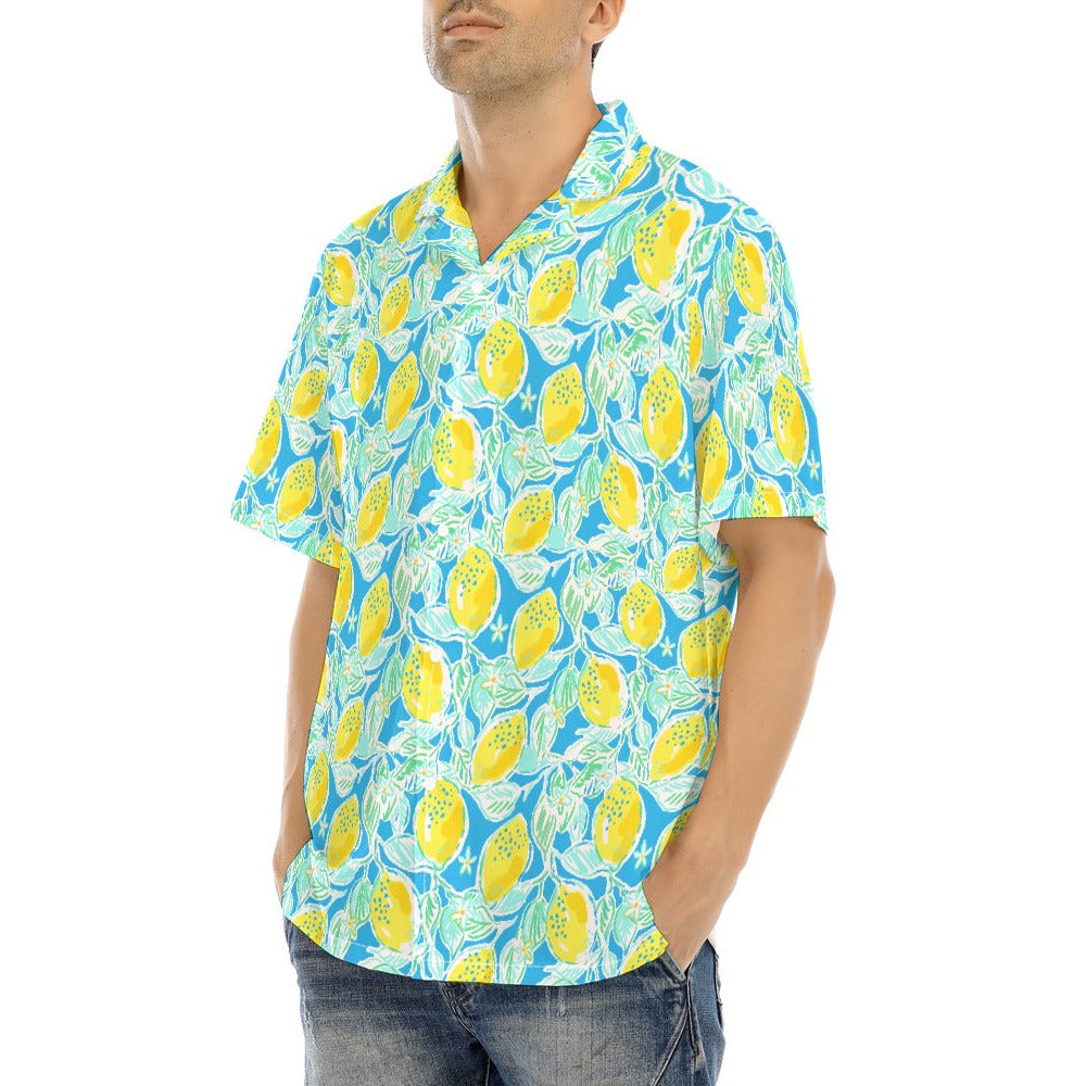 Lemon Drop Daydream - Men's Hawaiian Button Up Shirt