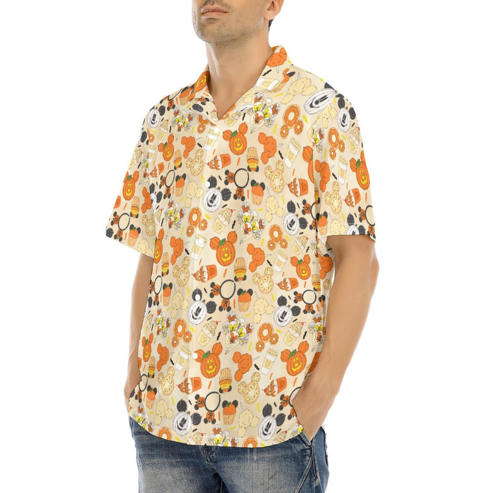 Halloween Snack Treats - Men's Hawaiian Button Up Shirt