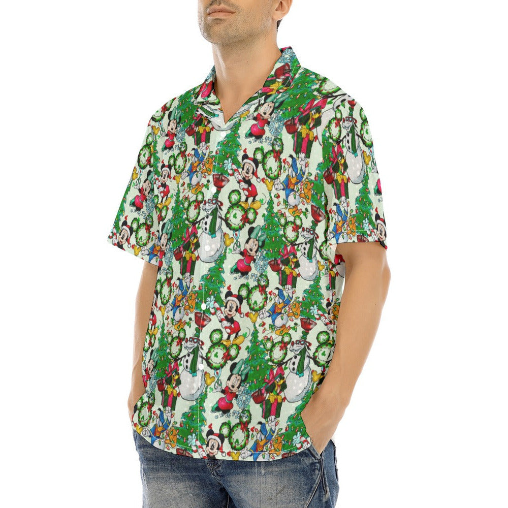 Mouse Friends Christmas Decorations - Men's Hawaiian Button Up Shirt