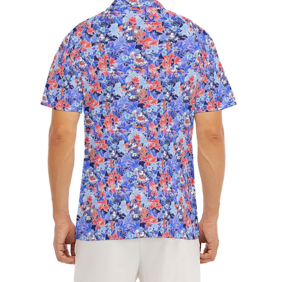 Navy Blooms Cruise - Men's Polo Shirt