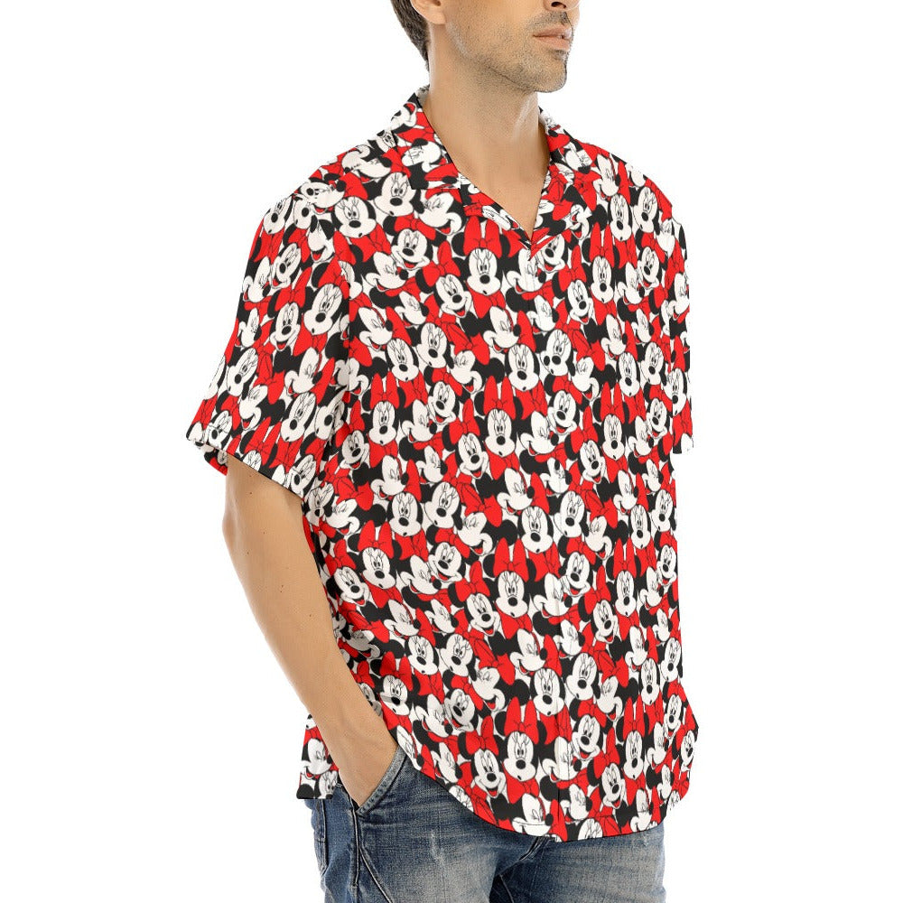Many Faces of Polka Dot Mouse - Men's Hawaiian Button Up Shirt