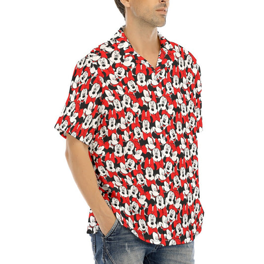 Many Faces of Polka Dot Mouse - Men's Hawaiian Button Up Shirt