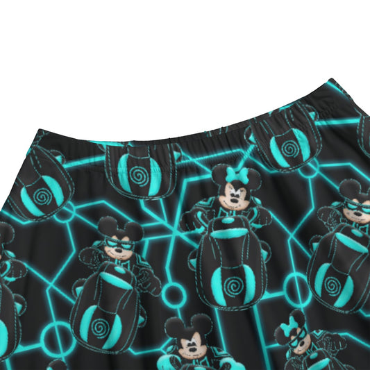 Electric Neon Grid Adventure - Women's Pocket Midi Skirt