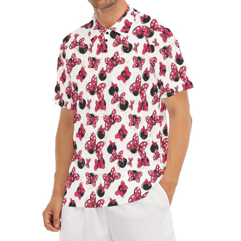 Polka Dot Bows & Mouse Ears - Men's Polo Shirt