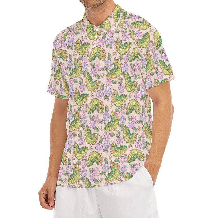 Cheerful Caterpillar Garden - Men's Polo Shirt