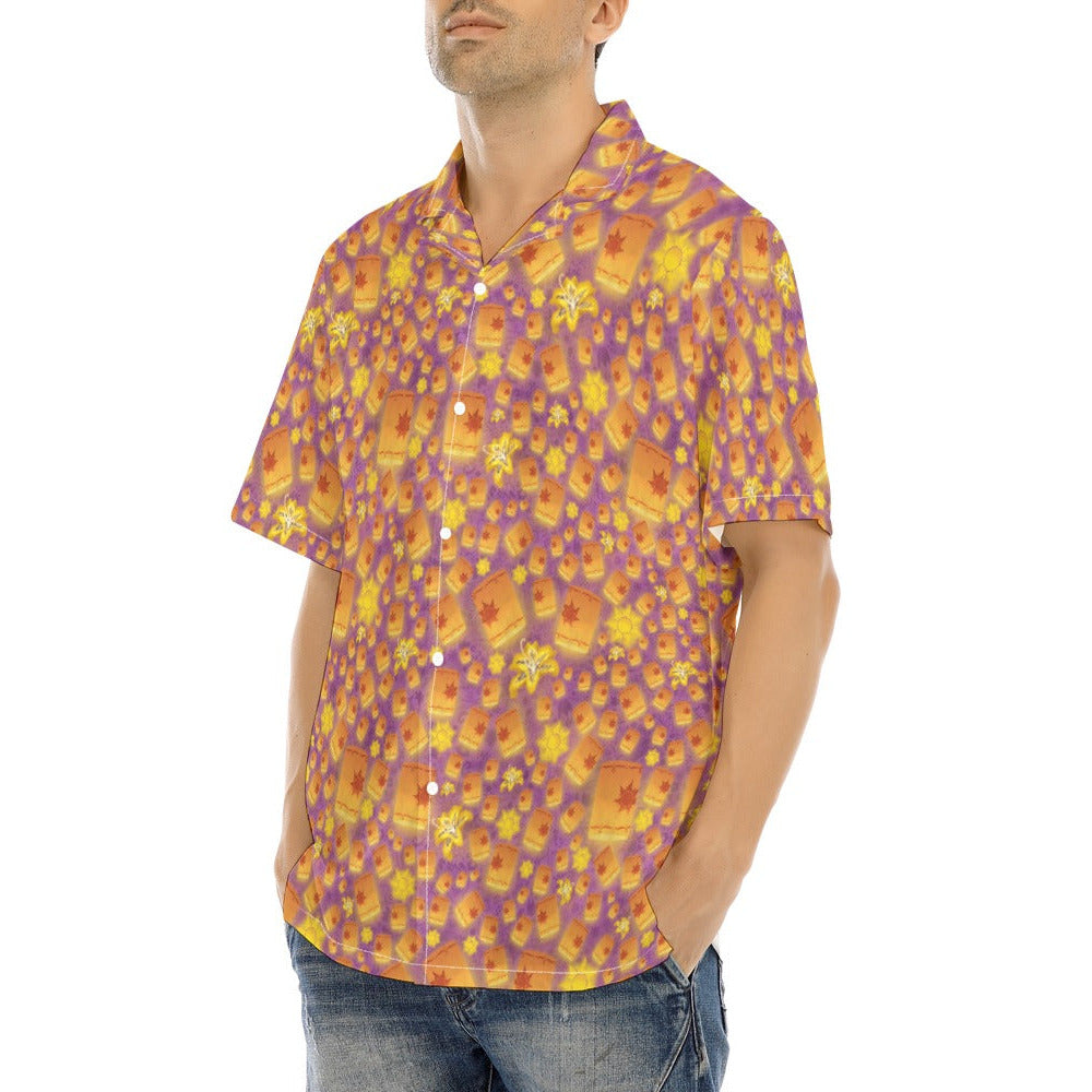 Lantern Glow Festival - Men's Hawaiian Button Up Shirt
