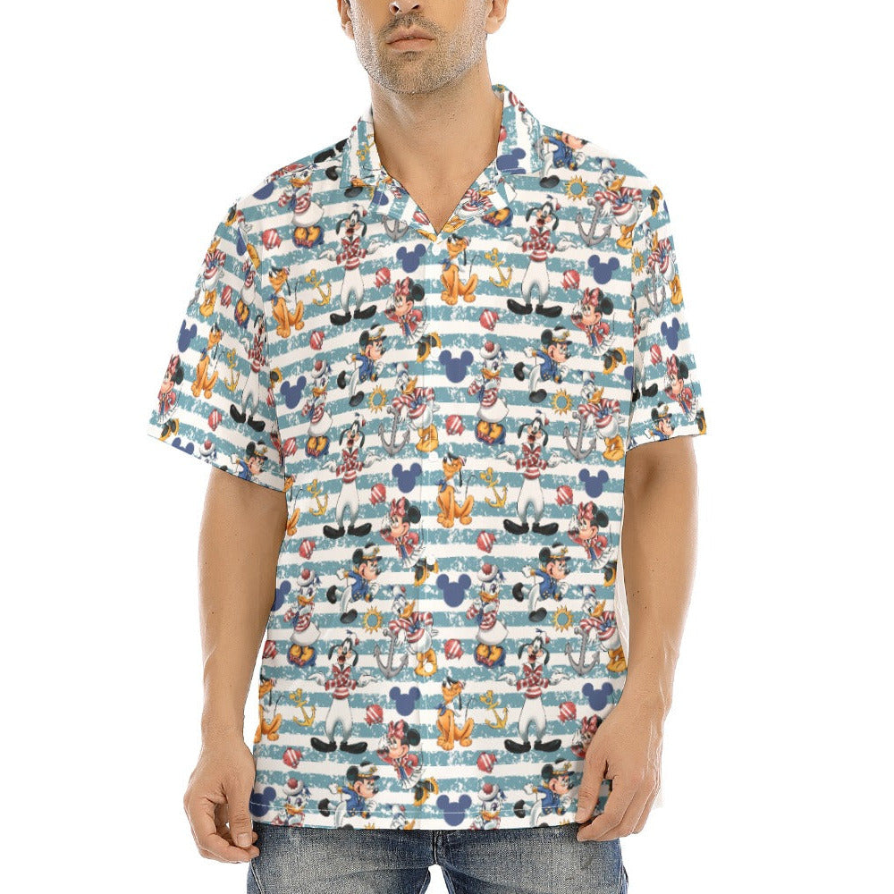 Cruise Crew on Deck - Men's Hawaiian Button Up Shirt