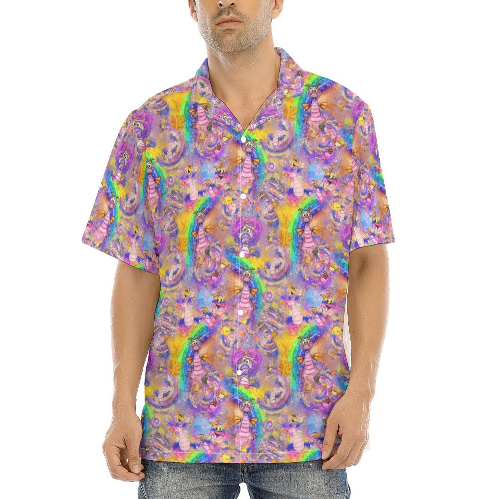 Figment Watercolor Rainbow - Men's Hawaiian Button Up Shirt