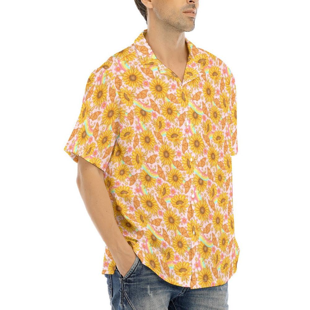 Sunflower Dreams - Men's Hawaiian Button Up Shirt