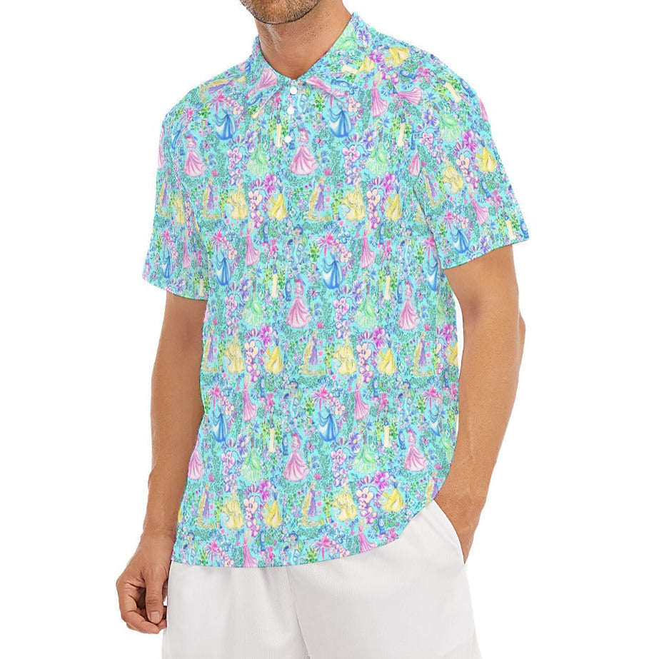 Bright Tropical Princess - Royal Garden Mashup - Men's Polo Shirt