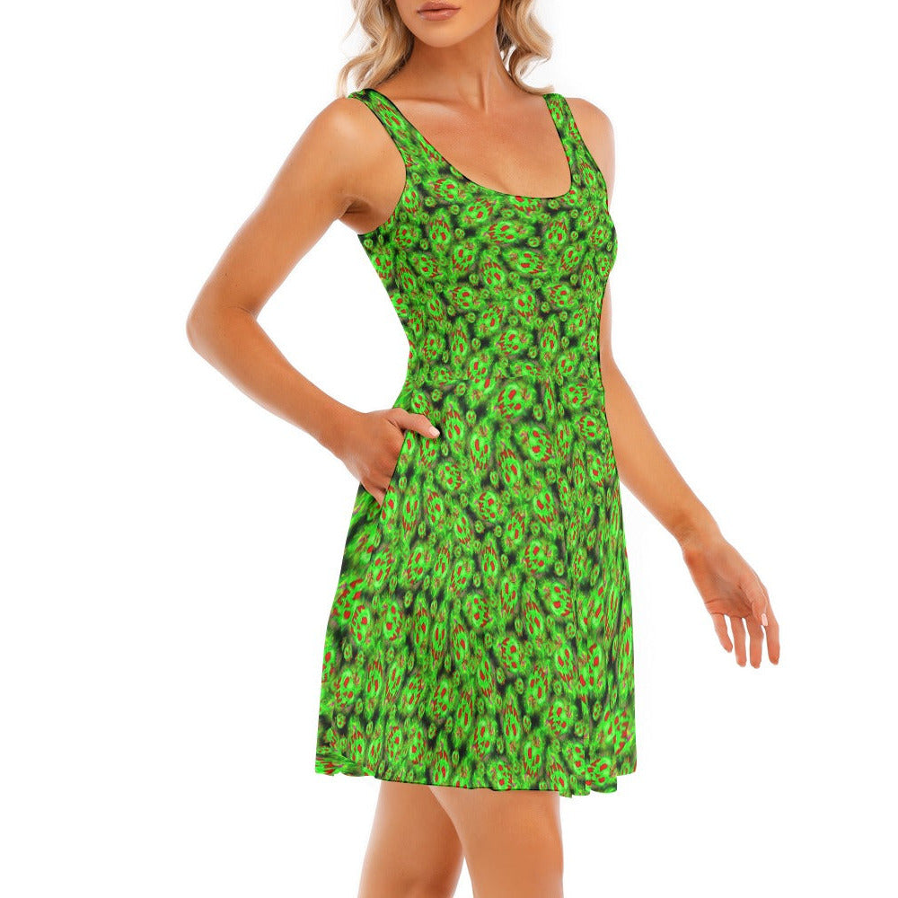 Just One Bite - Women's Sleeveless Pocket Skater Dress