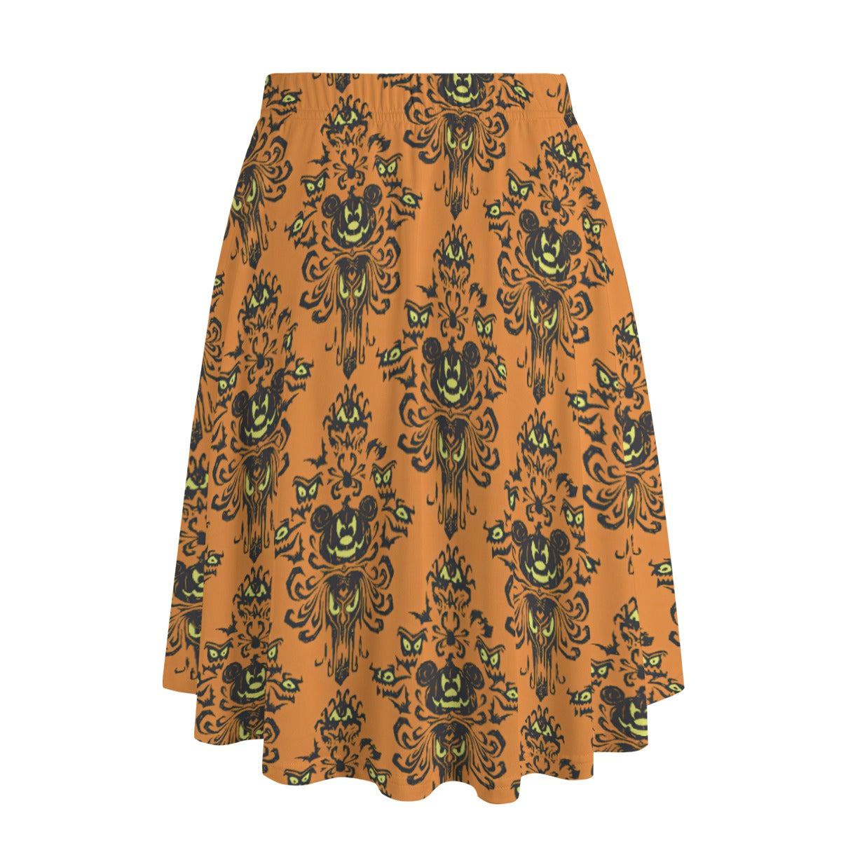 Haunted Halloween Mansion Wallpaper - Women's Pocket Midi Skirt