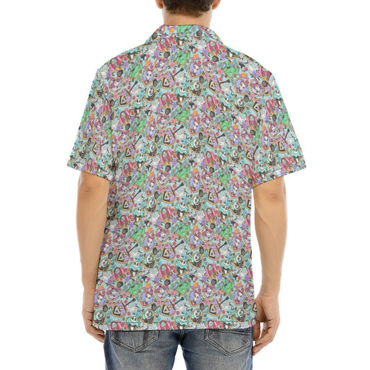 Tattoo Hearts Spooky Crew - Men's Hawaiian Button Up Shirt